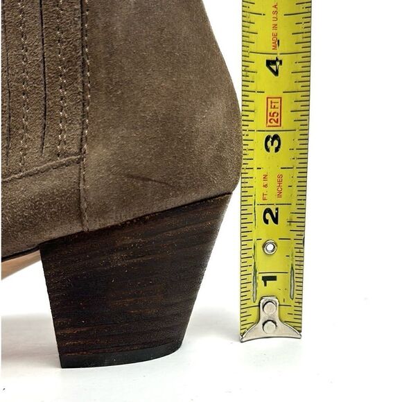 AQUATALIA Taupe Fallyn Suede Ankle Booties Block Heels Round Toe Side Zip US 9 - Picture 15 of 15